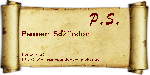 Pammer Sándor névjegykártya