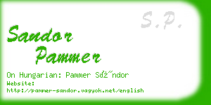 sandor pammer business card